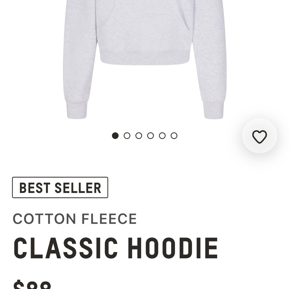 SKIMS Cotton Fleece Classic Hoodie - Light Gray